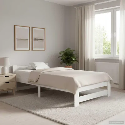 Immagine prodotto di Maison Exclusive - Letto in legno massello pino bianco 90x200 cm