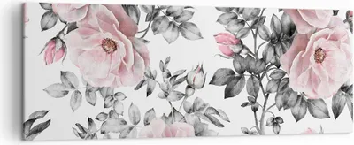 Produktbild von Bild auf Leinwand - Leinwandbild - Blumen Blätter Pflanze Rose - 140x50cm - Wand Bild - Wanddeko - Leinwanddruck - Bilder - Kunstdruck - Wanddekoration - Leinwand bilder - Wandkunst - AB140x50-2952