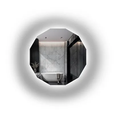 Image de Alfaram Miroir mural organique multi-angle FOREM LED fi 80, de forme irrégulière, pour la salle de bains ou le salon