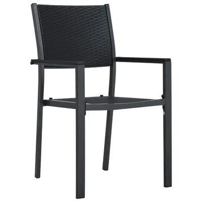 Image de vidaXL Chaises de jardin 2 pcs. noir plastique aspect rotin
