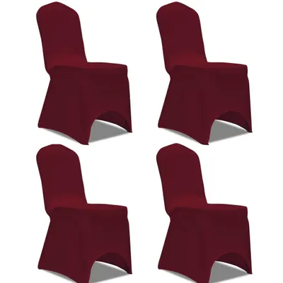 Immagine prodotto di vidaXL Coprisedia elasticizzato 4 pezzi Bordeaux