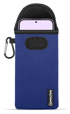 Productafbeelding van MobyDefend Hoesje - Geschikt voor Xiaomi Redmi Note 17 4G/5G - Neopreen Pouch Met Karabijnhaak - Insteek - Riemlus - Blauw