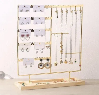 Produktbild von Holz und Metall-Schmuckkasten/35x30x9,5cm/Gold