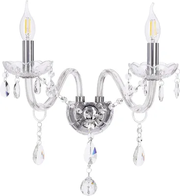 Produktbild von Glamouröse Doppelkerzen-Wandleuchte Cristallo 2x40W E14 Candellux