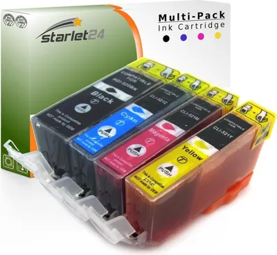 Produktbild von 5x Druckerpatronen ersetzt Canon PGI-520 CLI-521 - für Canon Pixma iP3600 iP4600 iP4700, MP540 MP550 MP560 MP620 MP630 MP640 MP980, MX860 MX870