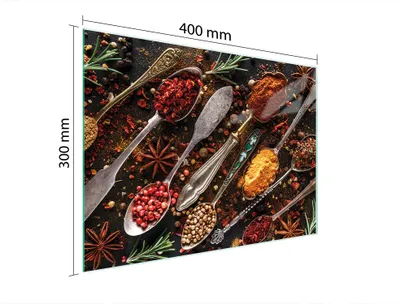 Produktbild von Schneidebrett Herdabdeckplatte Multiglasschneidplatte 40x30 cm Schiefer Gewürze