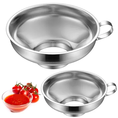 Produktbild von Trichter Set Edelstahl 2 Stück Marmeladentrichter mit Griff für Gläser