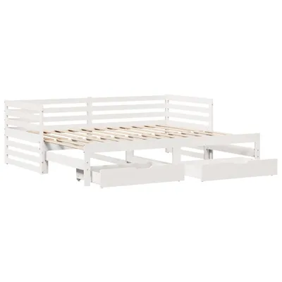 Obrázek produktu pro Válenda se zásuvkami bílá 90 x 200 cm masivní borovice