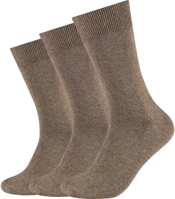 Produktbild von 3er Pack camano Comfort Baumwoll Socken Uni 8700 - caramel melange 35-38