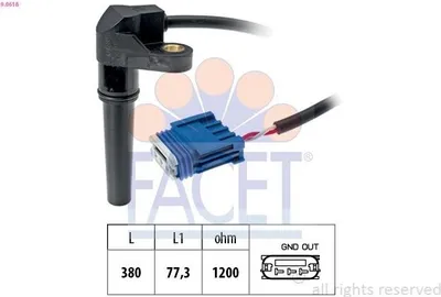 Produktbild von FACET Drehzahlsensor Automatikgetriebe 9.0618 für RENAULT CLIO II (BB0/1/2, CB0/1/2) KANGOO (KC0/1) passend für PEUGEOT 206 Schrägheck (2A/C) 206 CC