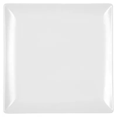 6er-Set flache Teller aus Steingut, weiß, 24 x 24 cm