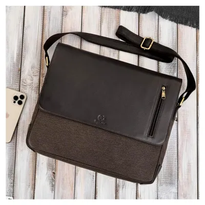 Produktbild von Herren Aktentasche AY-02 und Herren Geldbörse aus Leder und Canvas AY-06 Geschenkset ZUP-154-BR