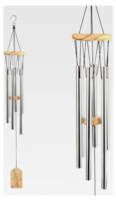 Produktbild von Windspiele für den Außenbereich, 6 Aluminiumlegierungsröhren für Garten, Balkon, Terrasse und Heimdekoration (Silber)