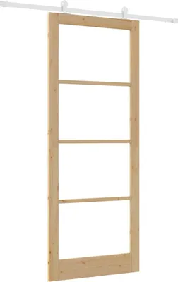 Immagine prodotto di vidaXL Porta scorrevole ORKDAL Naturale 93 x 232 cm in legno massello di pino e vetro