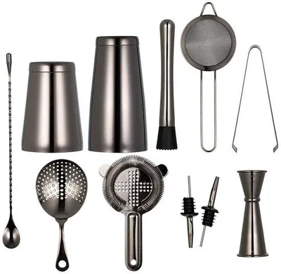 Imagen del producto de Juego de coctelería de acero inoxidable () - 18 piezas