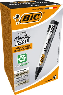Produktbild von Dauermarker Bic Marking 2000 Schwarz 12 Stück