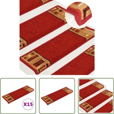 Produktbild von The Living Store Treppenmatten Selbstklebend 15 Stk. 65x21x4 cm Rot