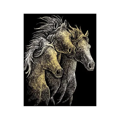 Productafbeelding van Royal & Langnickel goudfolie etskunst, 18" x 10", paarden