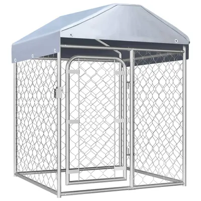 Obrázok produktu pre Vonkajšia voliéra pre psy so strechou 100x100x125 cm