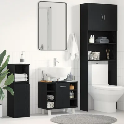 Obrázek produktu pro vidaXL Koupelnová skříňka s dvířky vzhled černého dubu 60 x 32 x 54 cm