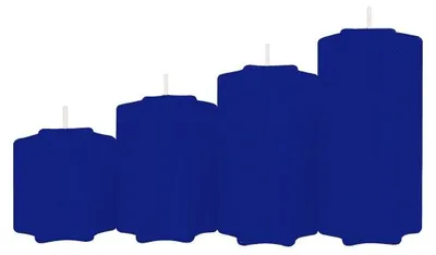 Produktbild von 4er Set Sternkerzen abgestuft Royalblau Ø 60 mm