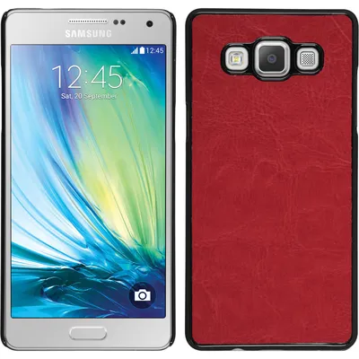 Produktbild von PhoneNatic Case kompatibel mit Samsung Galaxy A5 (A500) - Hülle rot Lederoptik Hard-case + 2 Schutzfolien