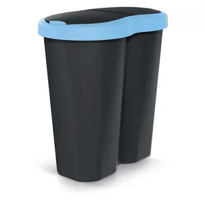 Image de Corbeille à déchets Compacta R Duo bleu/noir capacité 40L un compartiment deux couvercles NDRF40-2717C_S411