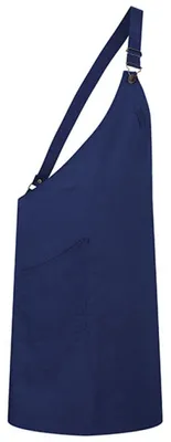 Produktbild von Karlowsky LS 36 | Asymmetrische Latzschürze Classic mit Tasche - Farbe: Navy (ca. Pantone 2767C) - Größe: 70 x 90 cm