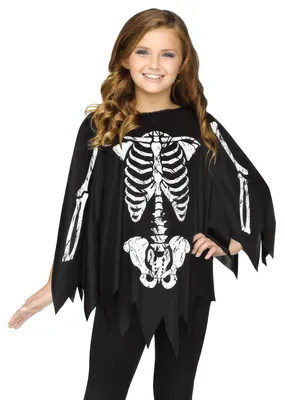 Produktbild von Skelett Poncho für Kinder