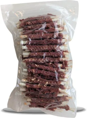 Produktbild von LutoPets Enten-Kaustangen 12 cm – 1 kg – Rawhide – Kausnack aus Büffelhaut & Ente – Hundesnack für Zahnpflege & Kauspaß