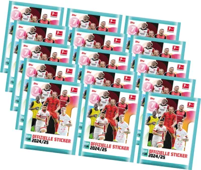Produktbild von Topps Bundesliga Sticker 2025 - Fußball Sammelsticker - 15 Tüten