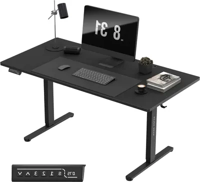 Image de Bureau réglable en hauteur – 160x80 cm, bureau assis-debout électrique avec écran tactile et fonction de mémorisation
