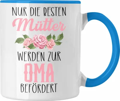 Produktbild von Trendation - Du Wirst Oma 2023 Tasse Geschenk Schwangerschaft Verkünden Überraschung Geschenkidee Schwangerschaftsverkündung (Blau)
