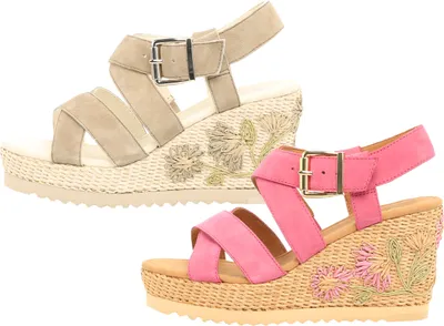 Produktbild von Gabor 25-793 Damen Keil Sandalen Plateau Sandaletten Weite G, Größe:40 EU, Farbe:Grau