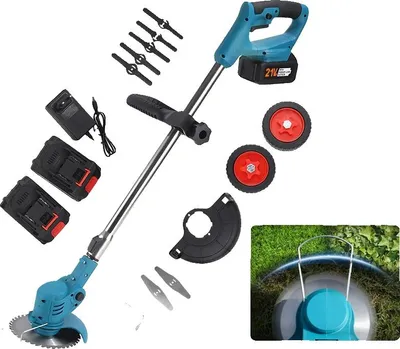 Obrázek produktu pro Sekačka na trávu, příkon 1800 W, 7800 otáček za minutu, nastavitelná délka 95-135 cm, akumulátorové provedení, rychlé nabíjení za 2 hodiny