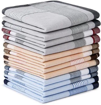 Productafbeelding van Ibenzoa® Heren zakdoekenset, 12 stuks, katoen, 40 x 40 cm – geruit, 6 kleuren & 2 designs, wasbaar op 60°C, geschikt voor de droger