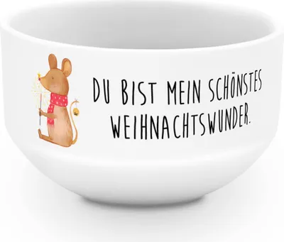 Produktbild von Mr. & Mrs. Panda schale Maus Weihnachten - Weiß - Geschenk, Weihnachtsgruß, Weihnachtsmotiv, frühstücksschale, Suppenschüssel, salatschälchen, Müslischale, reisschale