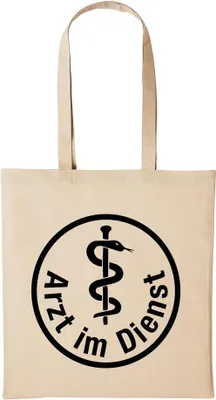 Produktbild von Huuraa Baumwollbeutel Arzt im Dienst Geschenk Einkaufstasche Natural 10 Liter Baumwolle Arzt im Dienst Accessoire
