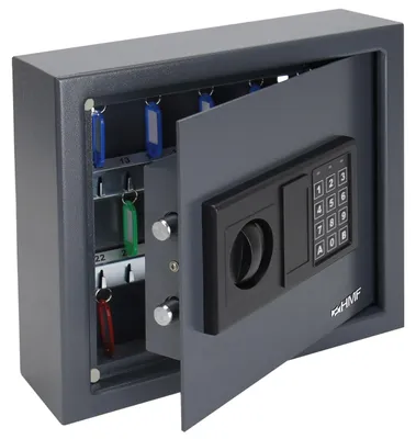 Immagine prodotto di Armadietto portachiavi elettronico con combinazione - 30 ganci - 30 x 28 x 10 cm - Acciaio legato