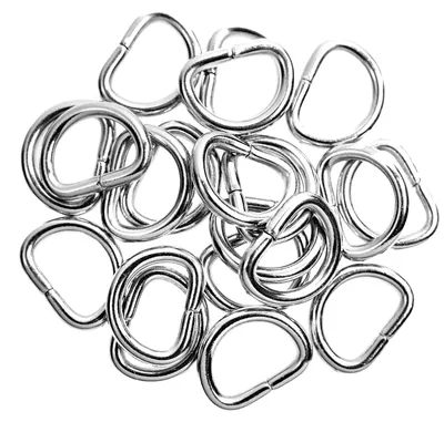 20 Edelstahl Halbringe D-Ringe, 15x10mm, silber