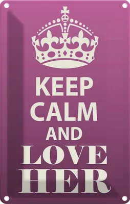 Produktbild von vianmo Blechschild 18x12 cm Keep Calm and love her Yoga
