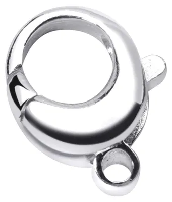 Produktbild von MATERIA 925 Silber Karabiner Verschluss rund 10x13x3mm 1,5g für Armbänder / Ketten deutsche Fertigung #Z23