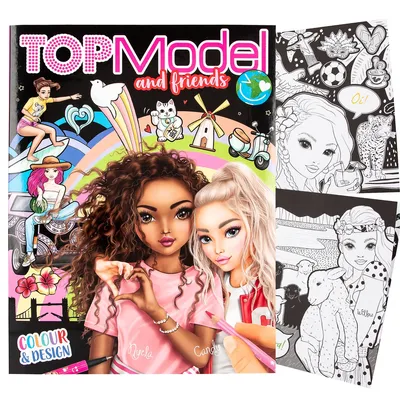 Produktbild von Depesche TOPModel - Colour & Design Malbuch mit 40 Seiten zum Designen von Mustern und Model-Motiven, inkl. Malvorlagen
