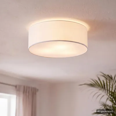 Produktbild von home24 Deckenleuchte - Baumwollstoff / Eisen - 3-flammig