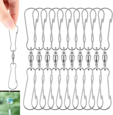 Produktbild von Edelstahl-Drehaufhänger – Set mit 10 Stück – Silberfarben – Drehaufhänger