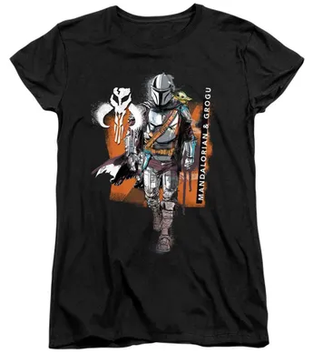 Image de Star Wars : The Mandalorian - T-shirt pour femme, manches courtes TV34196 (XL) (noir)