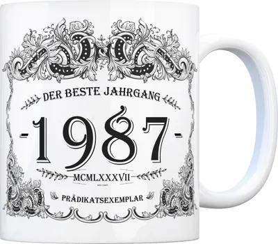 Produktbild von 1987 der beste Jahrgang Kaffeebecher Tasse Kaffeetasse Geburtsjahr Geburtstag