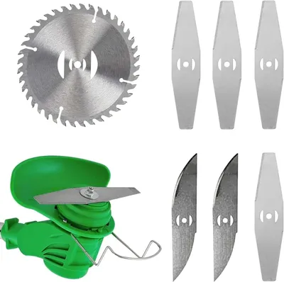 Produktbild von Rasentrimmer Messer Set 7 Stücke, Metall Ersatzteile mit Säge und Diamant, für Garten
