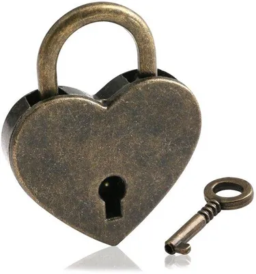 Image de Cadenas décoratives en forme de cœur vintage - Cadeau personnalisé - Alliage métallique - Dimensions : 3,8 x 3 x 0,6 cm