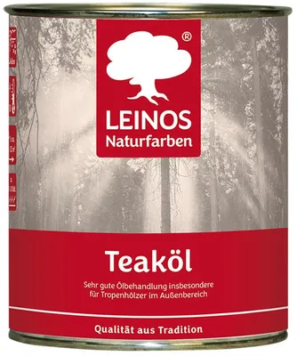 Produktbild von LEINOS Teaköl 0,75 l – Teaköl farblos für außen, für Gartenmöbel, Hartholz